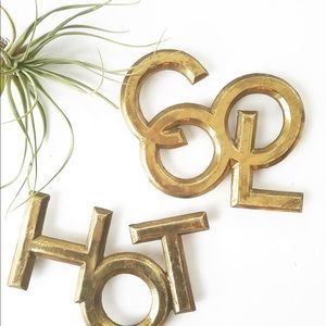 Set of 2 vintage brass trivets